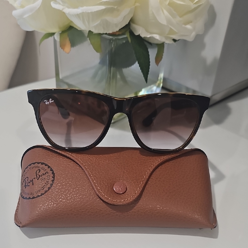 Ray-Ban Black and Brown Sunglasses with Case